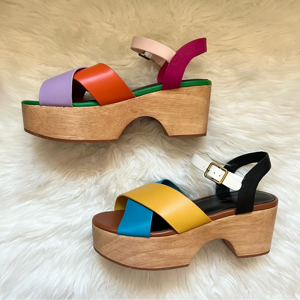 New! CHARLOTTE STONE Dermot Chunky Platform Clog Sandals in Confetti - Picture 10 of 16